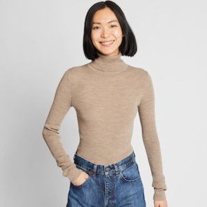 banana republic silk blend turtleneck | beige